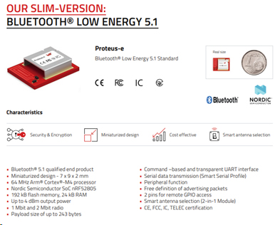 Proteus-e slim-version BLE 5.1 module